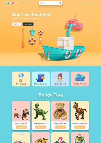 儿童益智玩具商城前端静态html网站模板