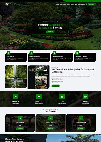 响应式园艺景观设计前端静态网站模板
