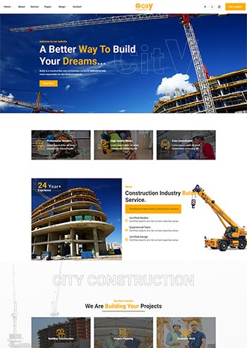 响应式工业建筑服务公司前端静态网页模板