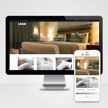 酒店床上用品英文外贸网站模板 - 带下载功能和三级栏目(PC+H5)