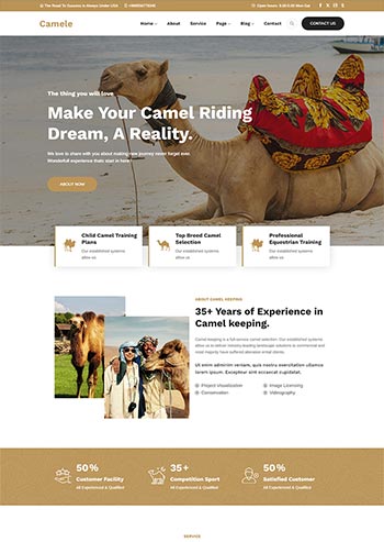 骆驼饲养动物家畜养殖网站静态模板